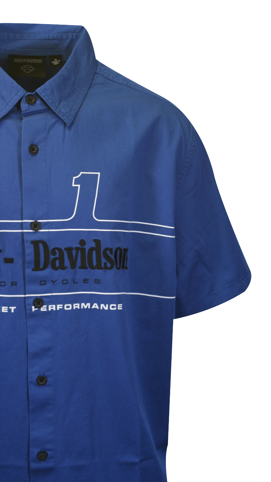 HD Branded Men's True Blue Shirt #1 Racing Logo Short Sleeve (S19)
