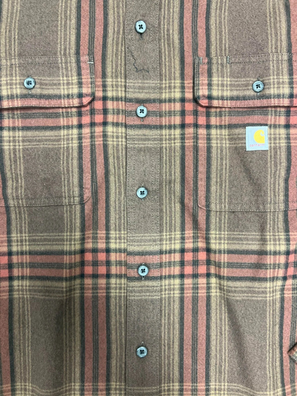 Carhartt Men's Mocha Shirt Heavy Weight Flannel Button-Down L/S (S355)
