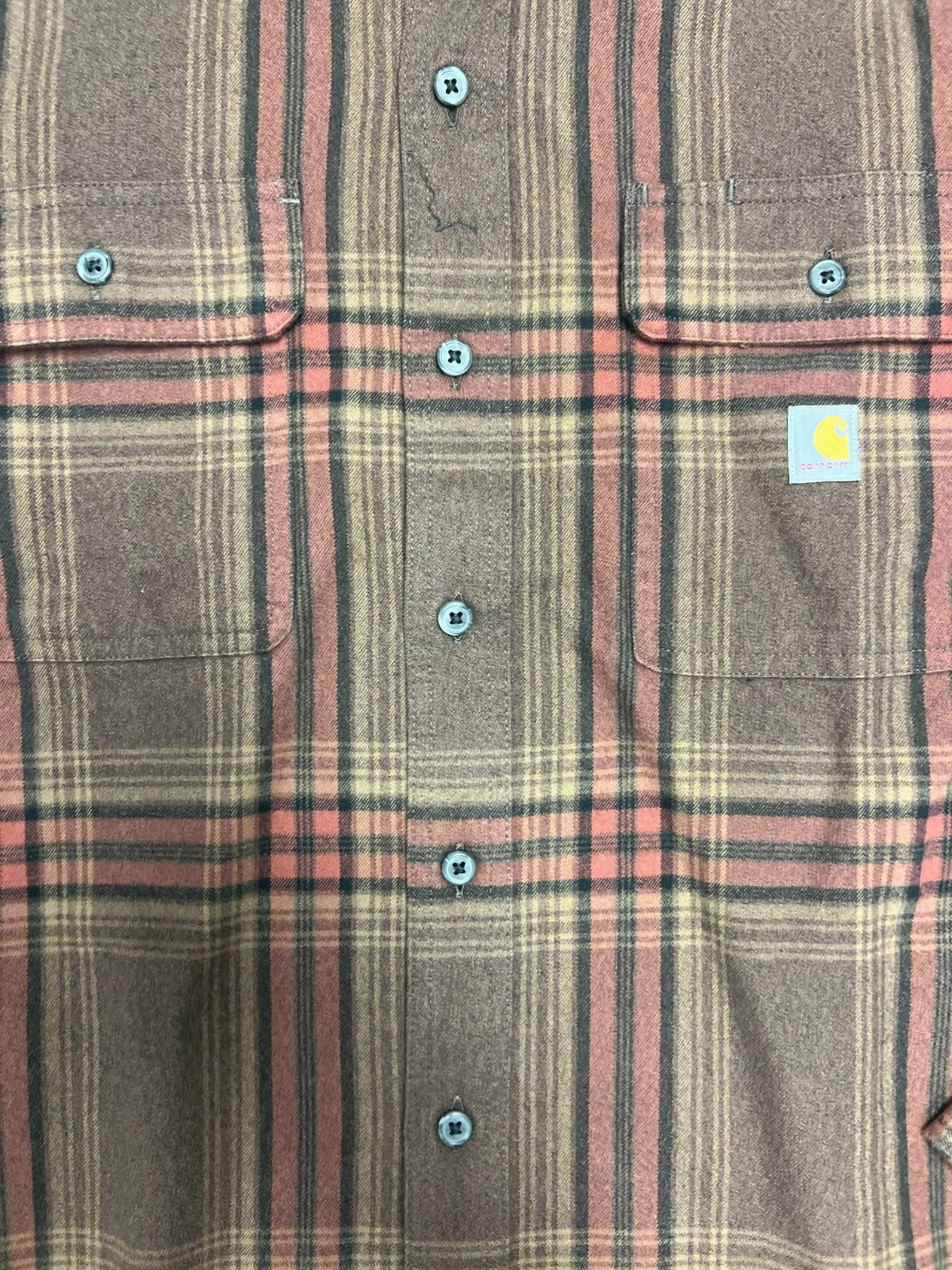 Carhartt Men's Mocha Shirt Heavy Weight Flannel Button-Down L/S (S355)