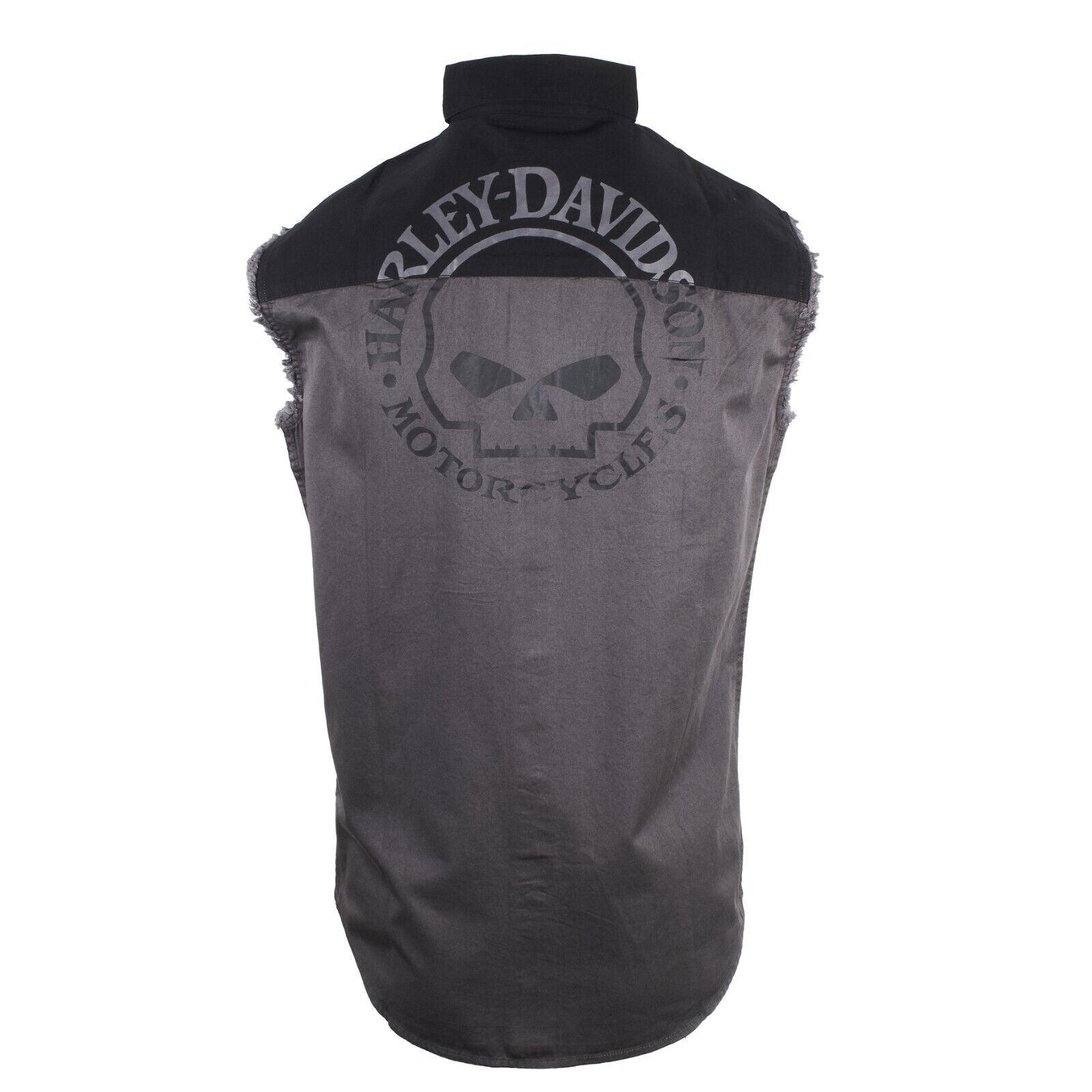 HD Branded Men's Willie G Skull Blowout Button Down Sleeveless Vest