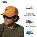 Bass Pro Shops Cap Pastel Orange Snapback Outdoor Trucker Hat- 2 Pack (S10)