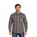 Carhartt FR Men’s Dark Brown Navy Plaid Shirt - Rugged Flex L/S CAT 2 (S375)