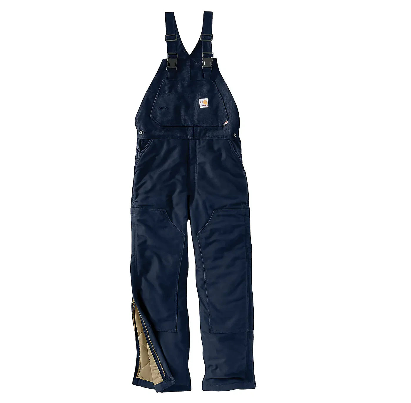 Carhartt FR Men's Navy Quick Duck Flame-Retardant Bib Pocket Overalls (S01)