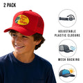 Bass Pro Shops Cap Scarlet Snapback Outdoor Youth's Trucker Hat- 2 Pack (S19)