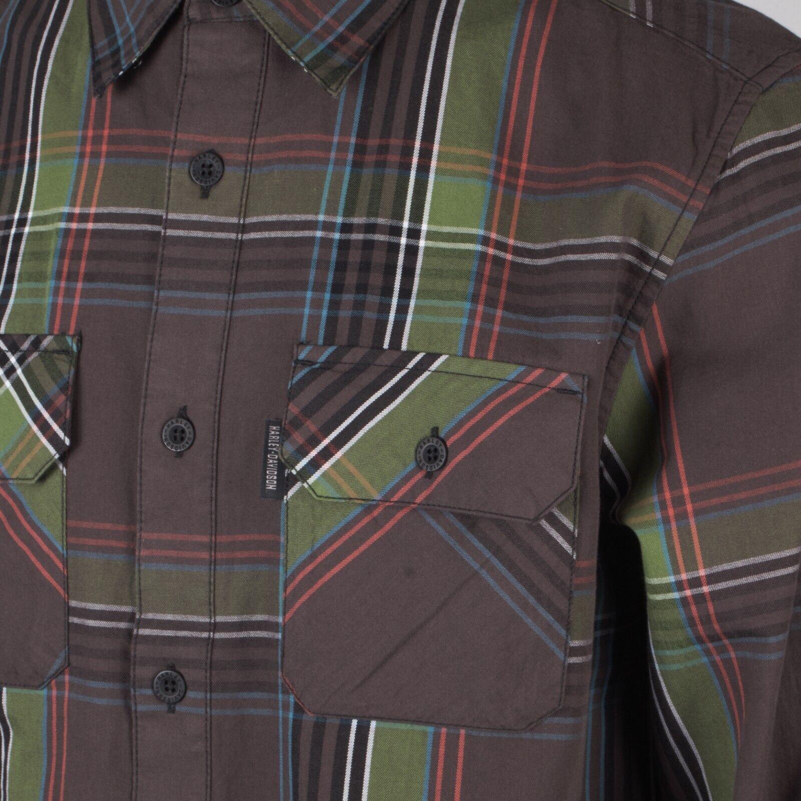 HD Branded Men's Stencil Plaid L/S Woven Shirt (S43)