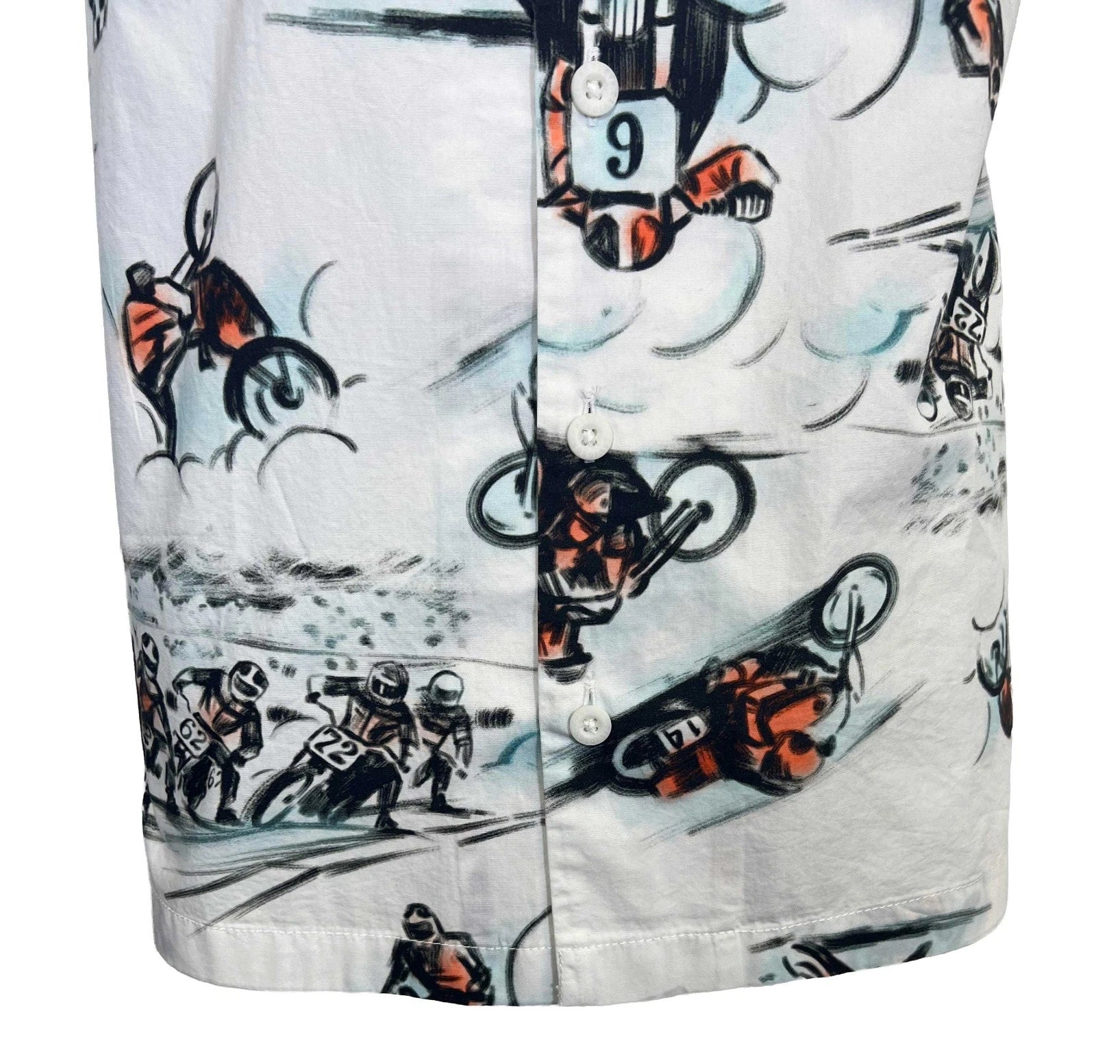 HD Branded  Men's White Shirt Twisty Aloha Print Short Sleeve (345)