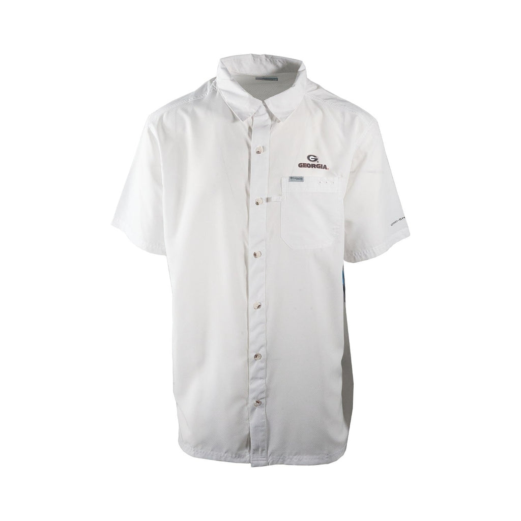 Columbia Men's White Shirt Georgia Bulldogs PFG Slack Tide Omni-Shade (107)