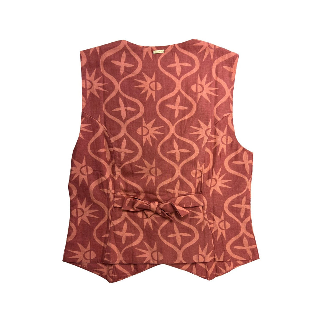 Billabong Women's Dark Coral Vest - Sunny Waves Sweetheart Neck (S06)