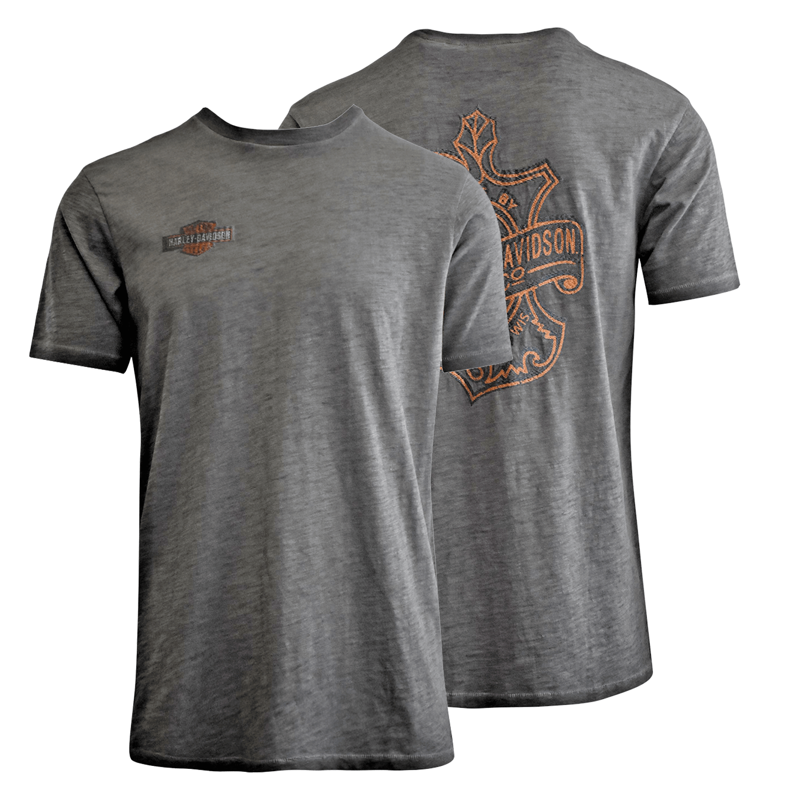 HD Branded Men's T-Shirt Heather Sheen Logo Embroidery Right Chest (S80)