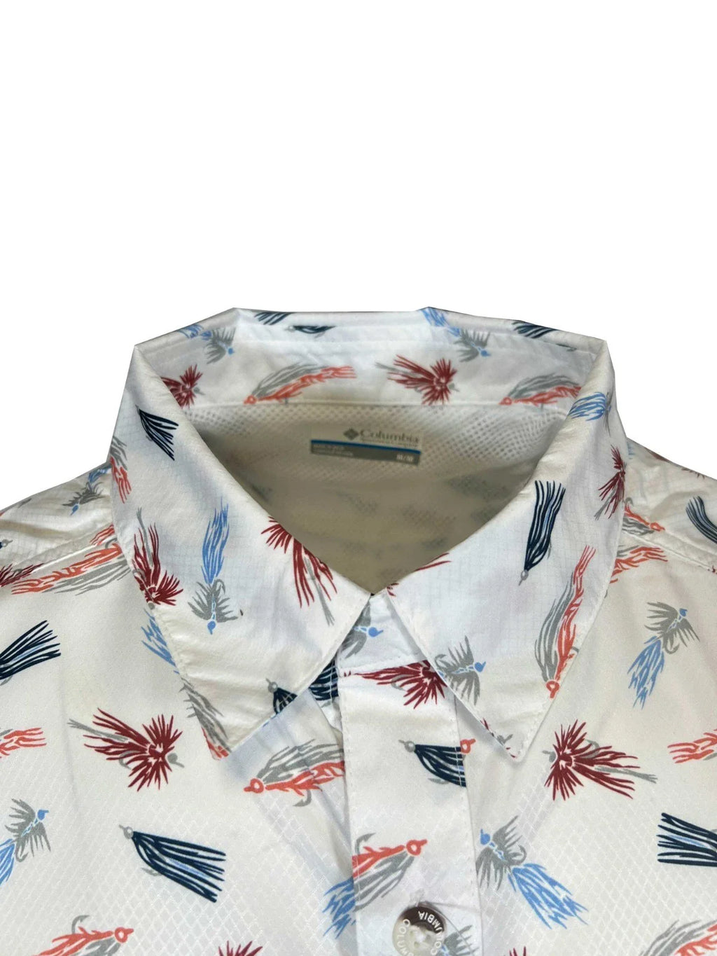 Columbia Men's White Fly Pride Shirt PFG Super Slack Tide Camp S/S (111)