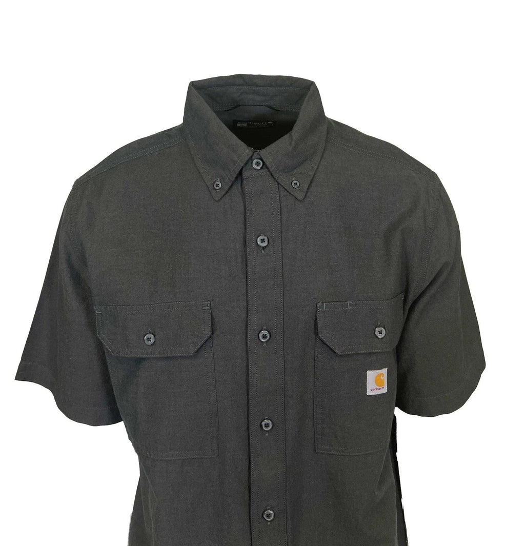 Carhartt Men's Black Chambray Shirt Loose Fit Medium weight S/S (352)