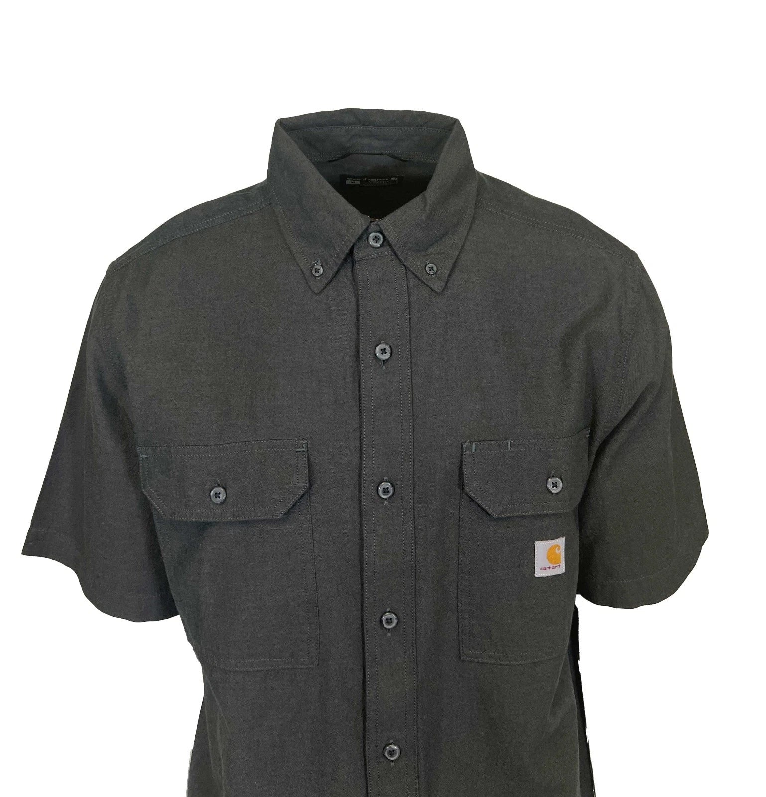 Carhartt Men's Black Chambray Shirt Loose Fit Medium weight S/S (352)