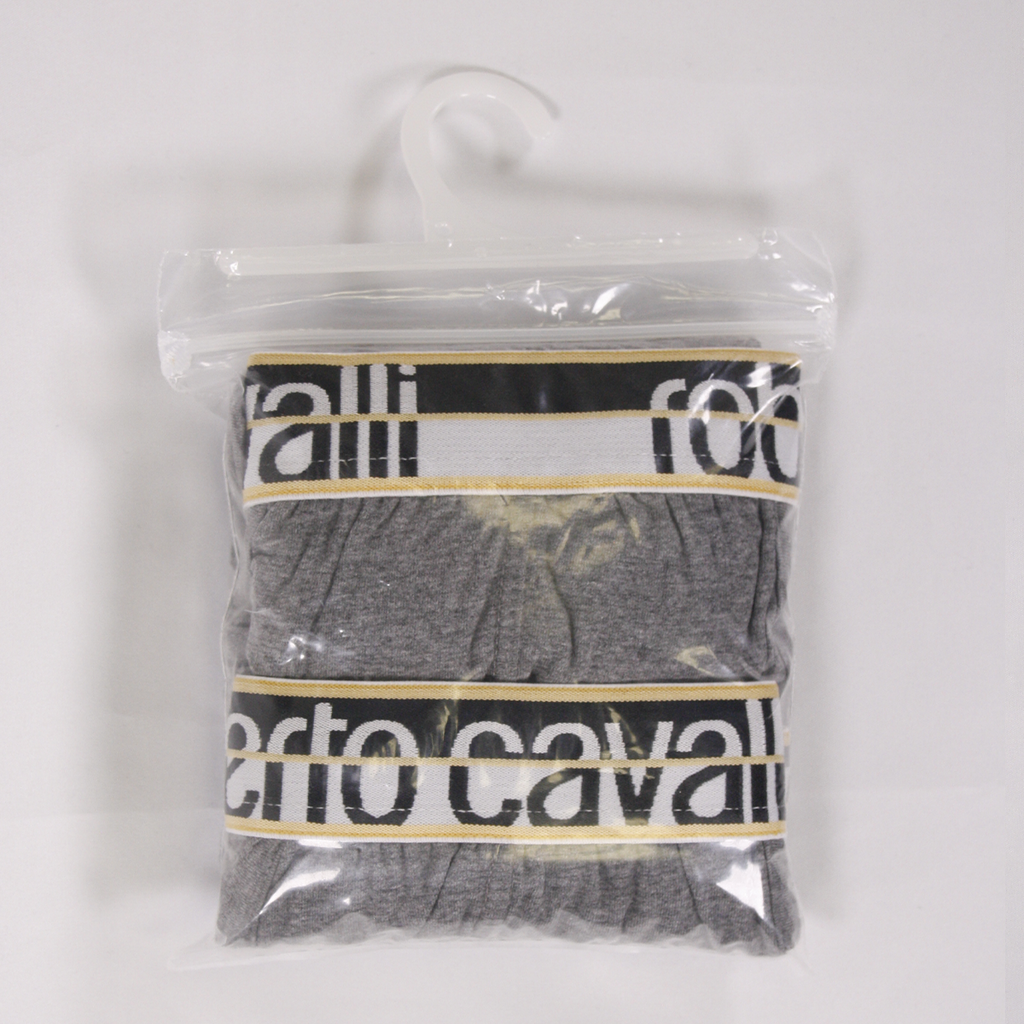 Roberto Cavalli Men's 2 Pack Grey Stretch Boxer Briefs
