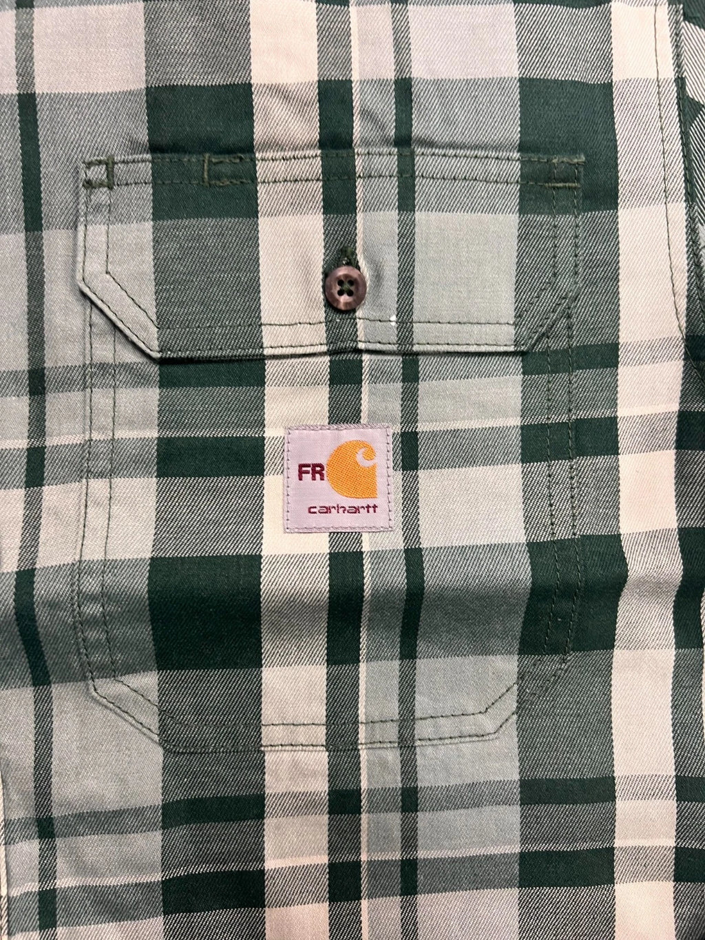 Carhartt FR Men's Dark Green Plaid Shirt -Rugged Flex Work Wear L/S CAT 2 (S374)