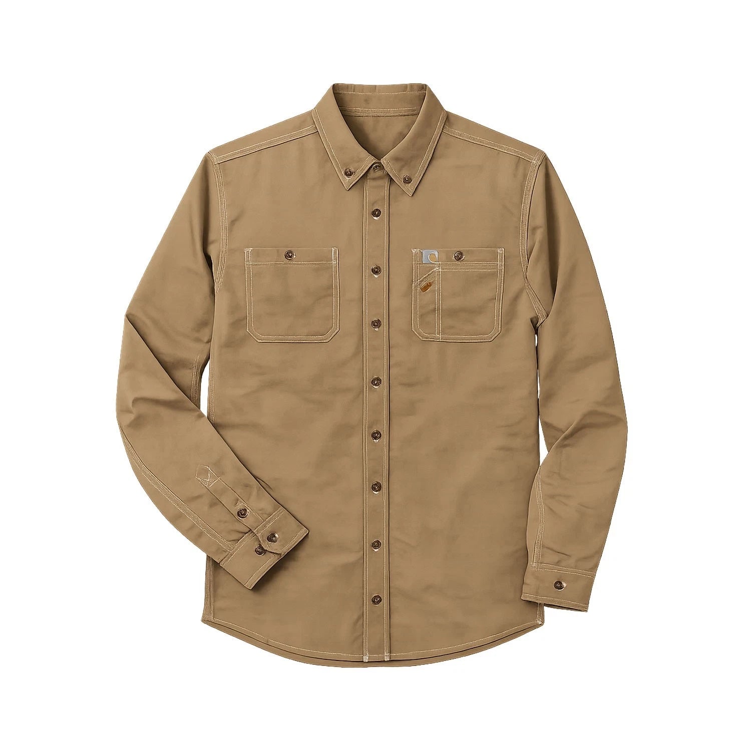Carhartt FR Women's Dark Khaki Shirt Flame Resistant Long Sleeve Lightweight