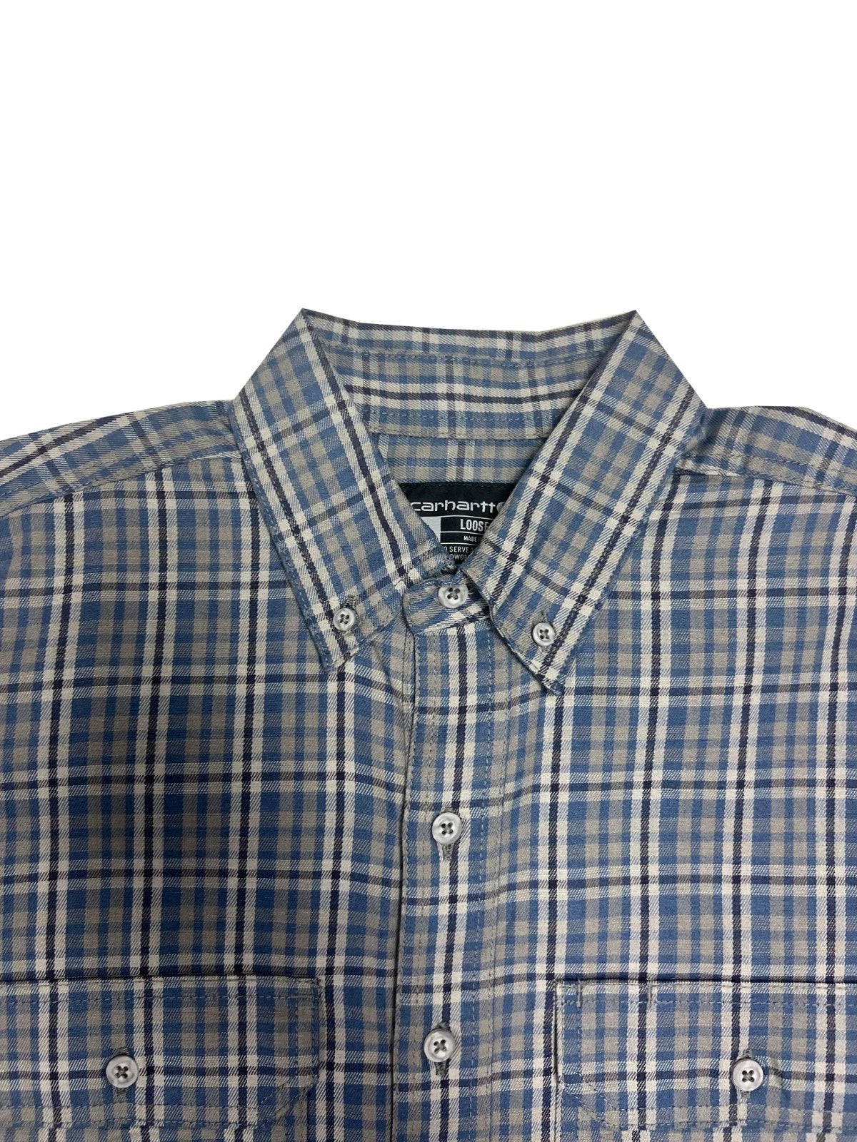 Carhartt FR Men's Blue Shirt Rugged Flex Original Fit Twill Plaid L/S (S365)