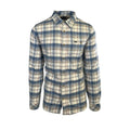 O'Neill Men's Cream Khaki Blue Shirt Redmond Plaid Stretch Flannel L/S (S34)