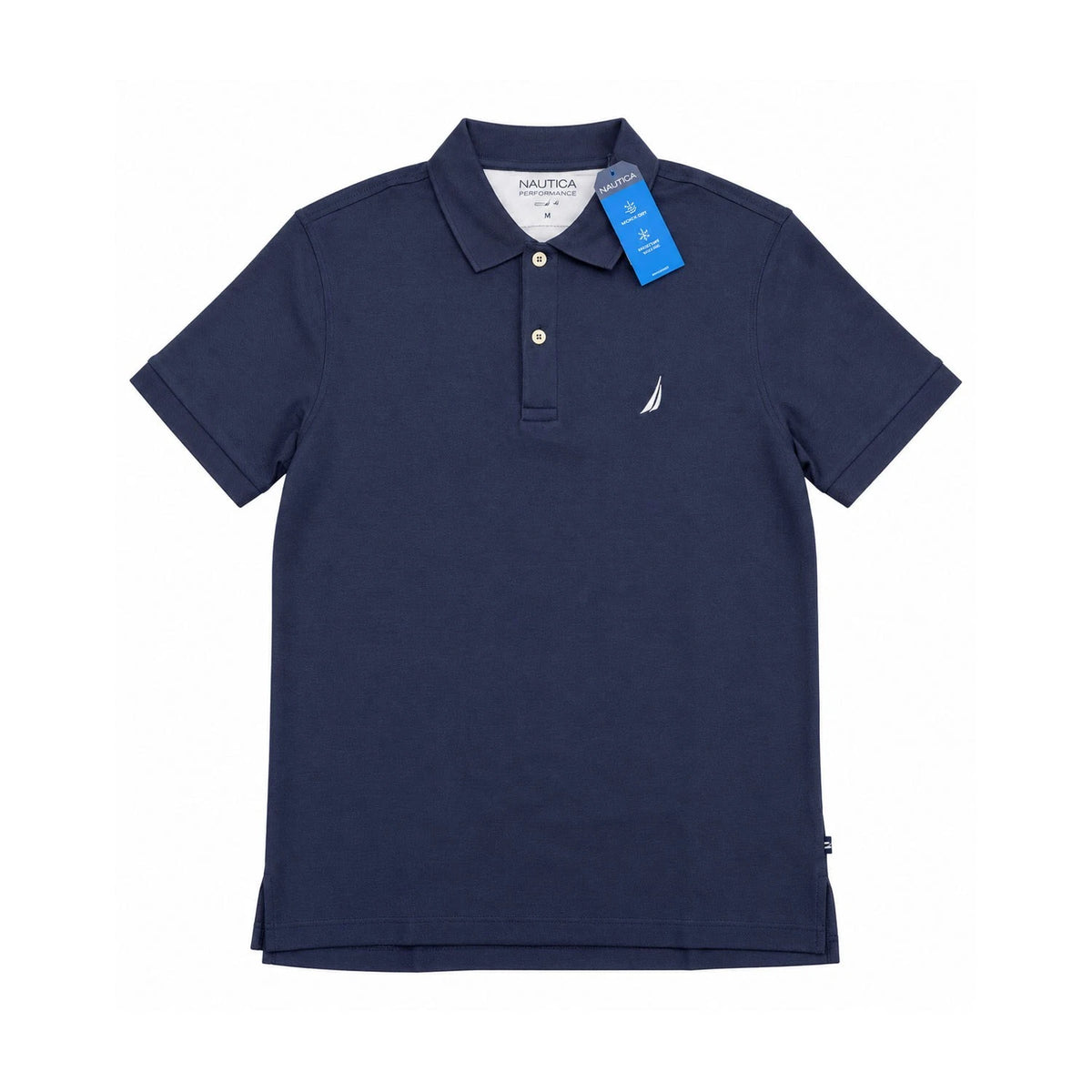 Nautica Men's Navy Blue T-Shirt - Solid Deck Polo Tee S/S (S23)