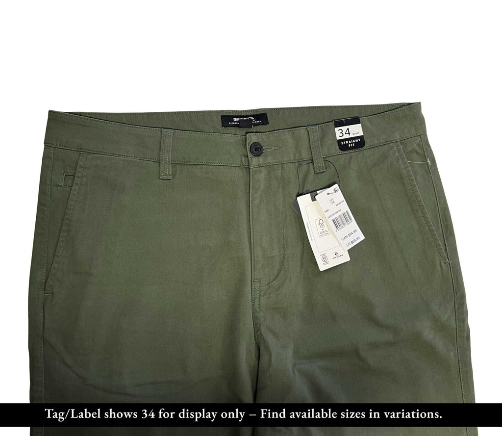 Rip Curl Men's Black - Dark Olive Pant Classic Surf Chino Stretch (S01), (S02)