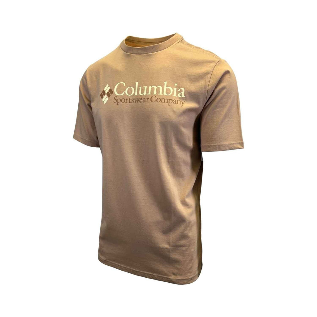 Columbia Men's Beige T-Shirt CSC Basic Logo Everyday Wear S/S (S03)