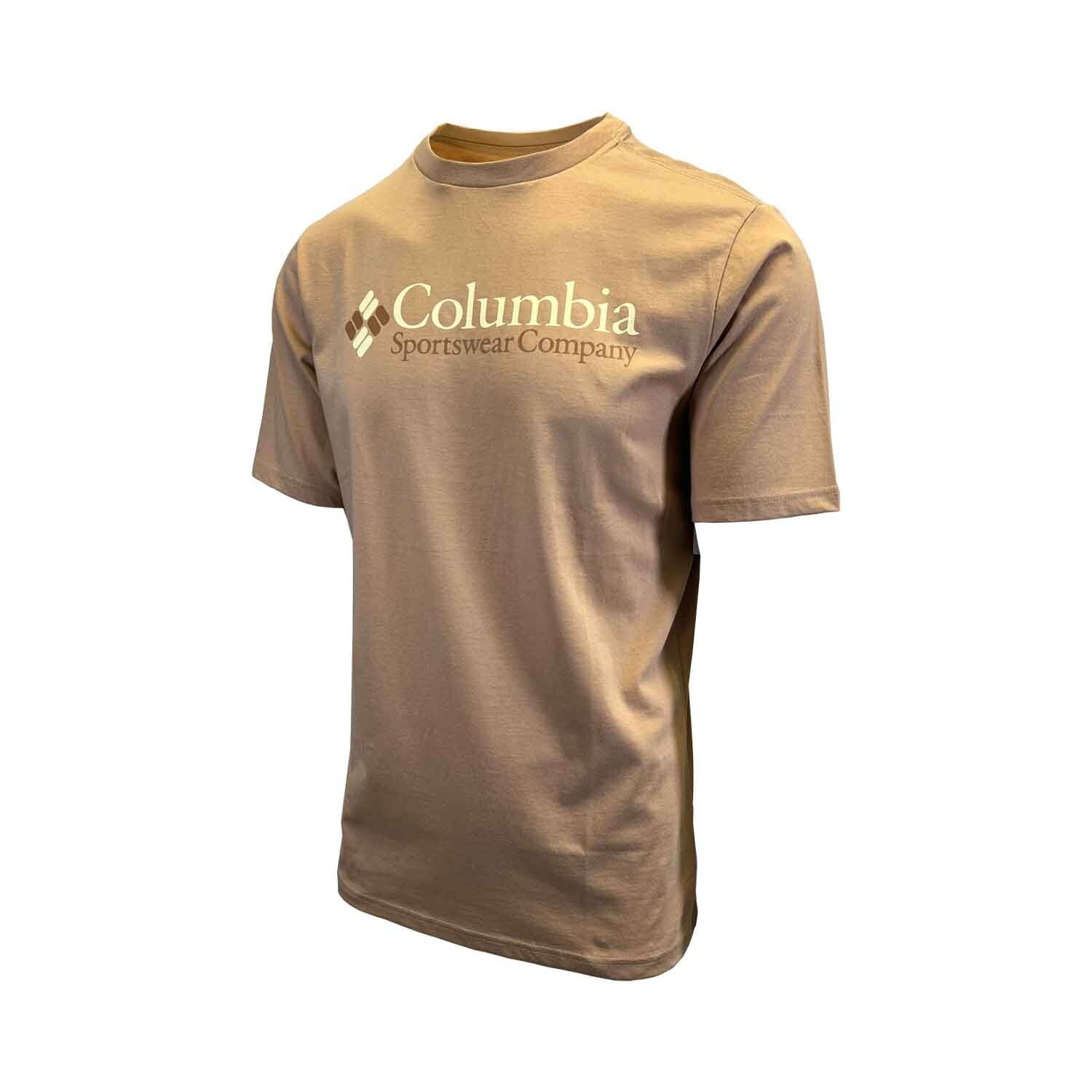 Columbia Men's Beige T-Shirt CSC Basic Logo Everyday Wear S/S (S03)