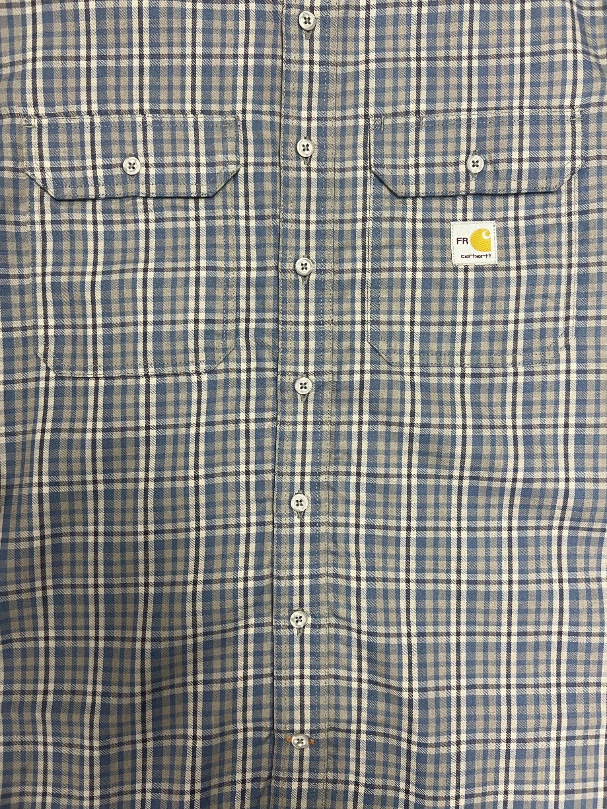Carhartt FR Men's Blue Shirt Rugged Flex Original Fit Twill Plaid L/S (S365)