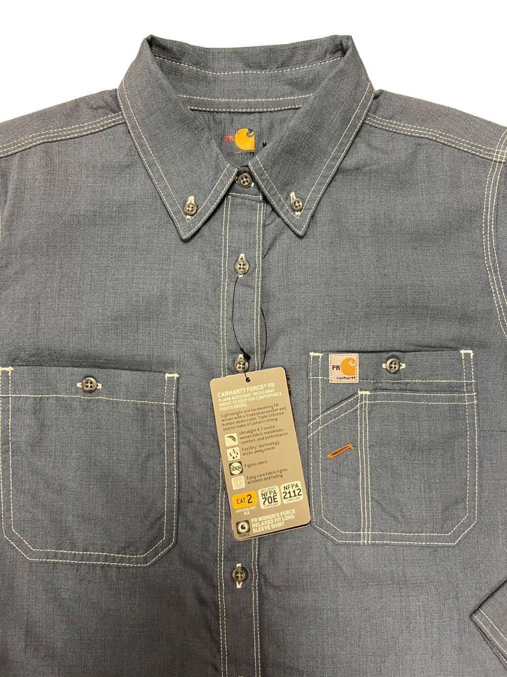 Carhartt FR Women's Steel Blue Shirt Flame Resistant Long Sleeve (S01)