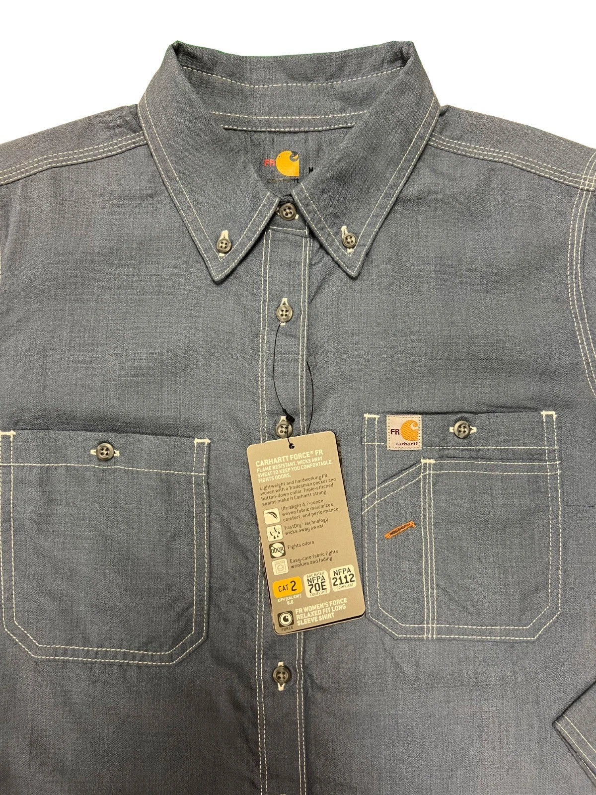 Carhartt FR Women's Steel Blue Shirt Flame Resistant Long Sleeve (S01)
