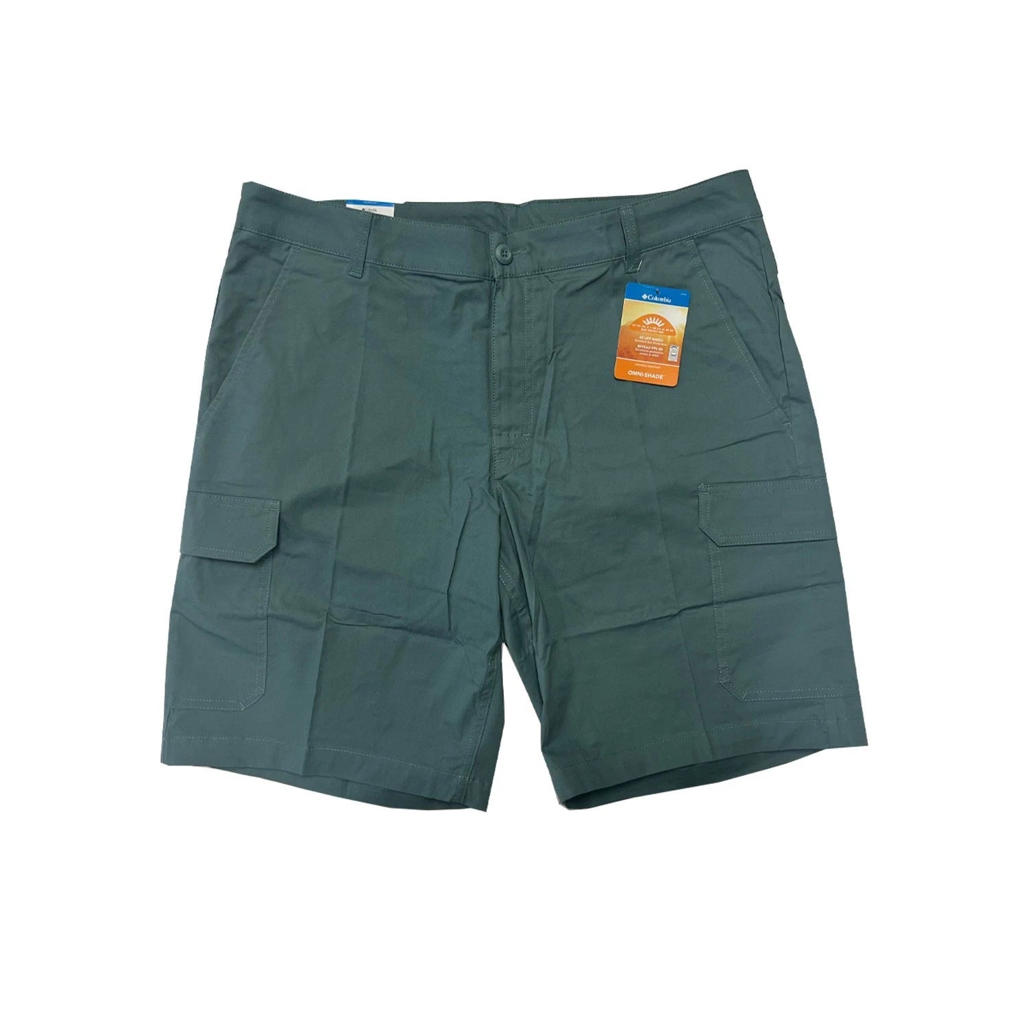 Columbia Men's Green Short Cargo Rapid Rivers Omni-Shade UPF 10" Inseam (347)