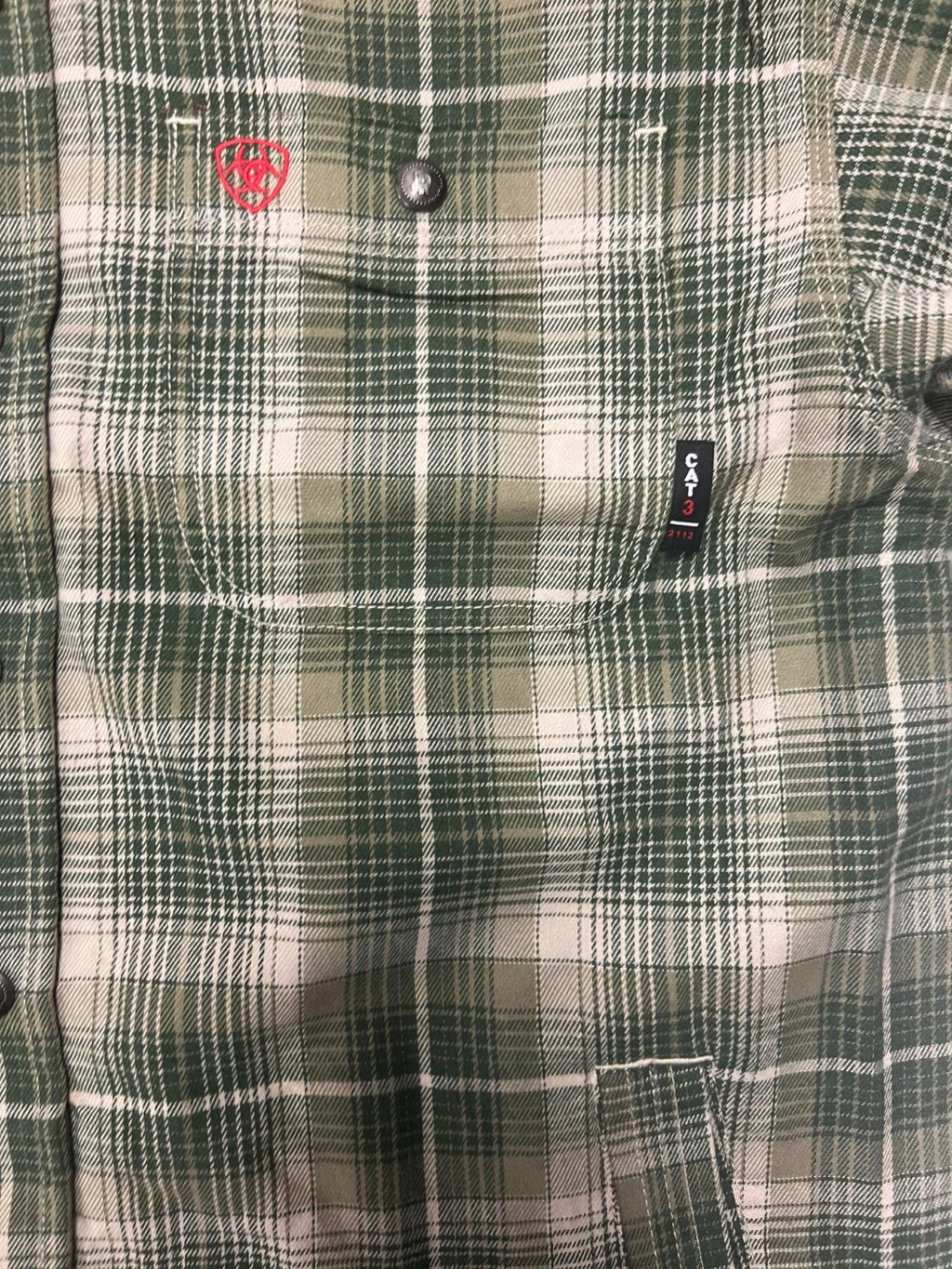 Ariat FR Men's Green Plaid Shirt Monument Jacket Long Sleeve (S59)