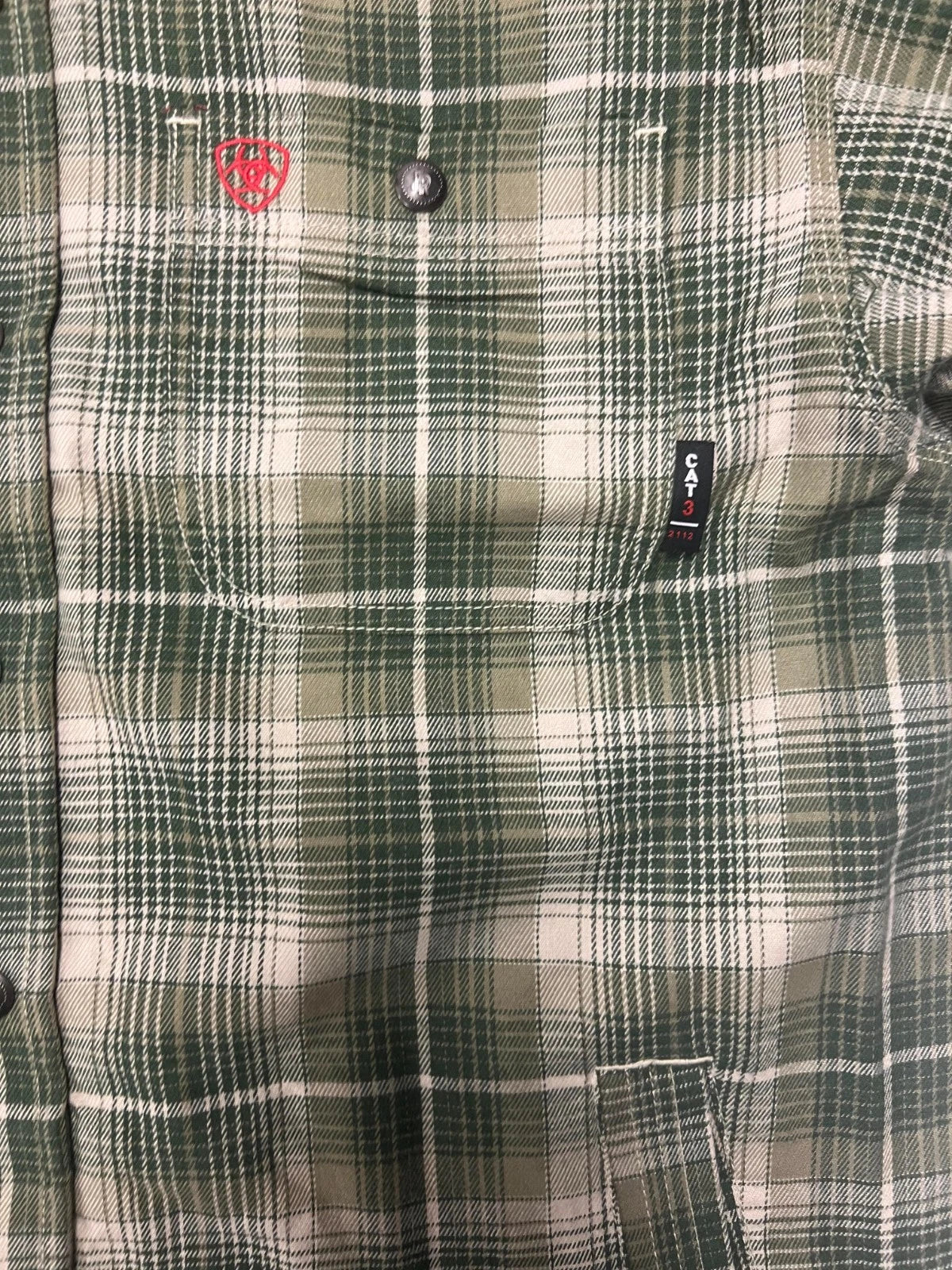 Ariat FR Men's Green Plaid Shirt Monument Jacket Long Sleeve (S59)