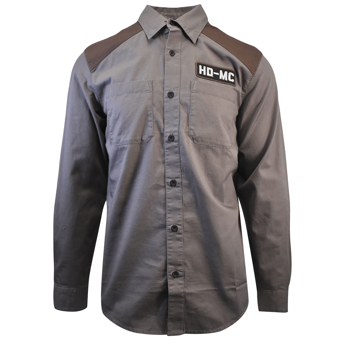 HD Branded Men's Shirt Dark Grey HDMC Long Sleeve Woven (127)