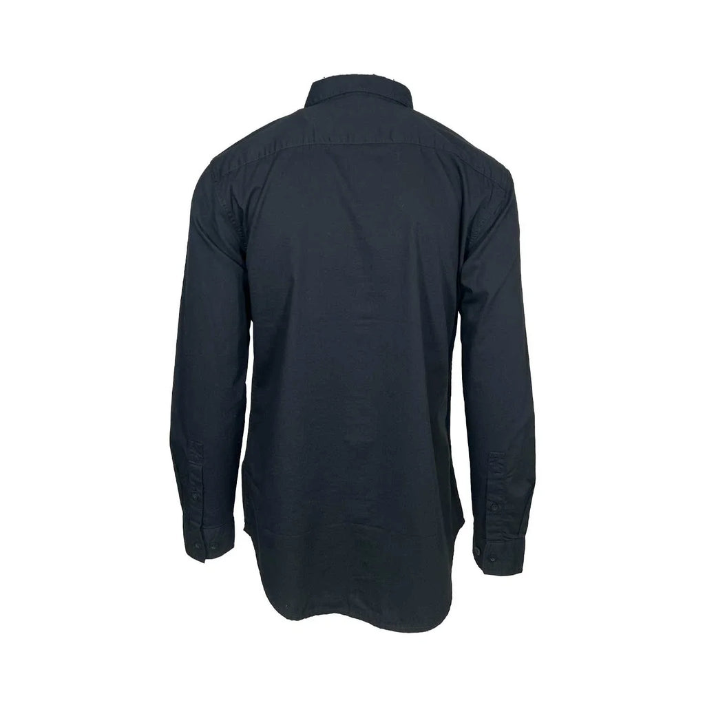 HD Branded Men’s Black Shirt Bar & Shield Solid Long Sleeve (353)