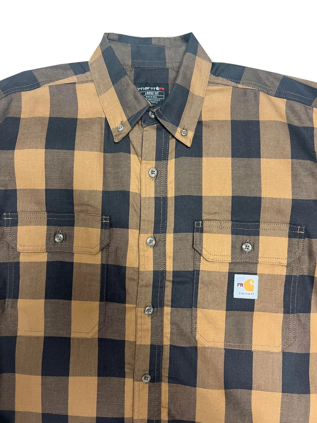 Carhartt FR Men's Brown Force Rugged Flex Original Fit Twill Plaid L/S (S364)