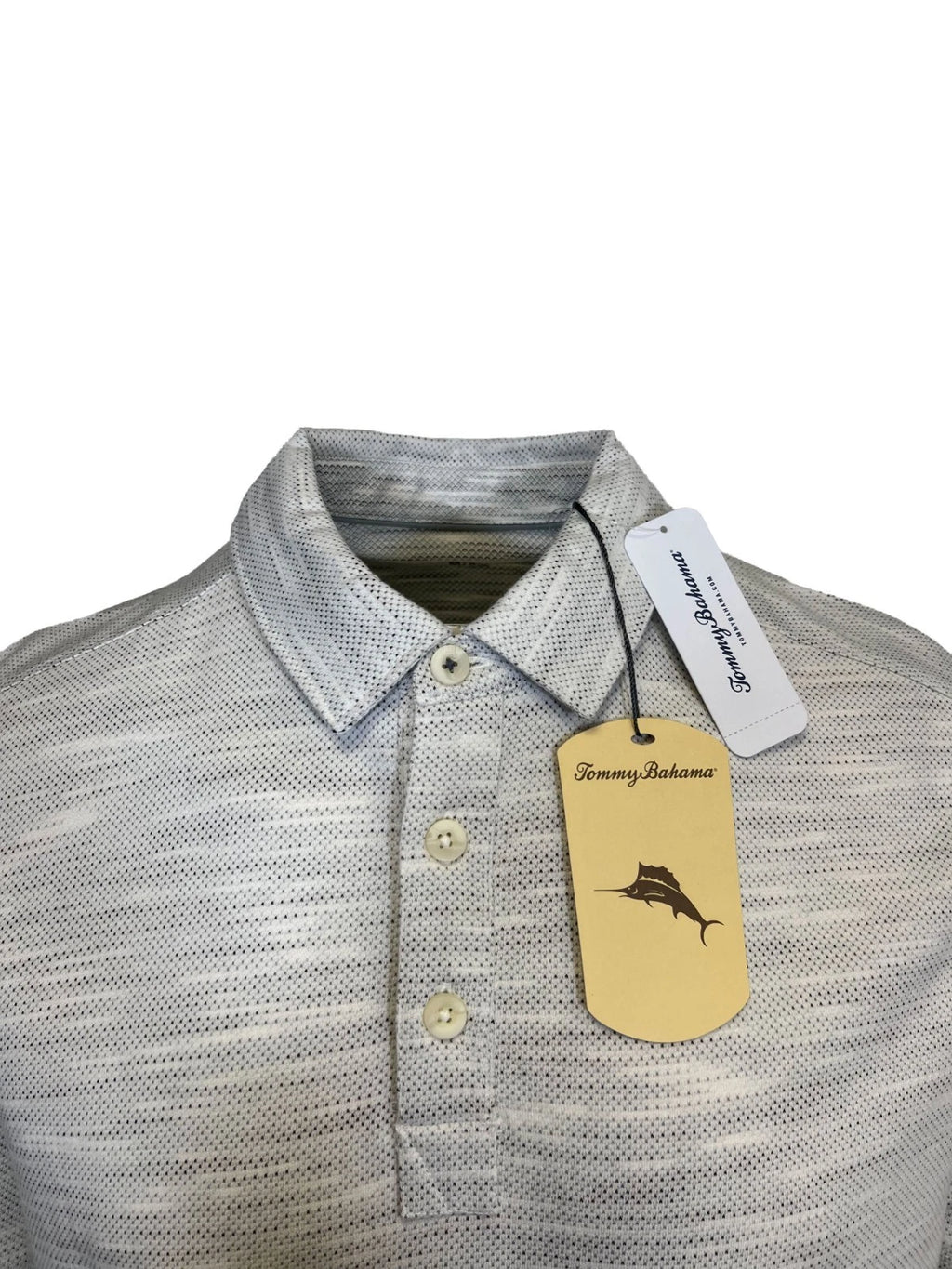 Tommy Bahama Men's Coal T-Shirt Ocean Sails Knit Polo 3 Buttons S/S Tee (S61)