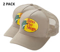 Bass Pro Shops Trucker Cap Khaki Mesh Snapback Outdoor Hat - 2 Pack (S15)