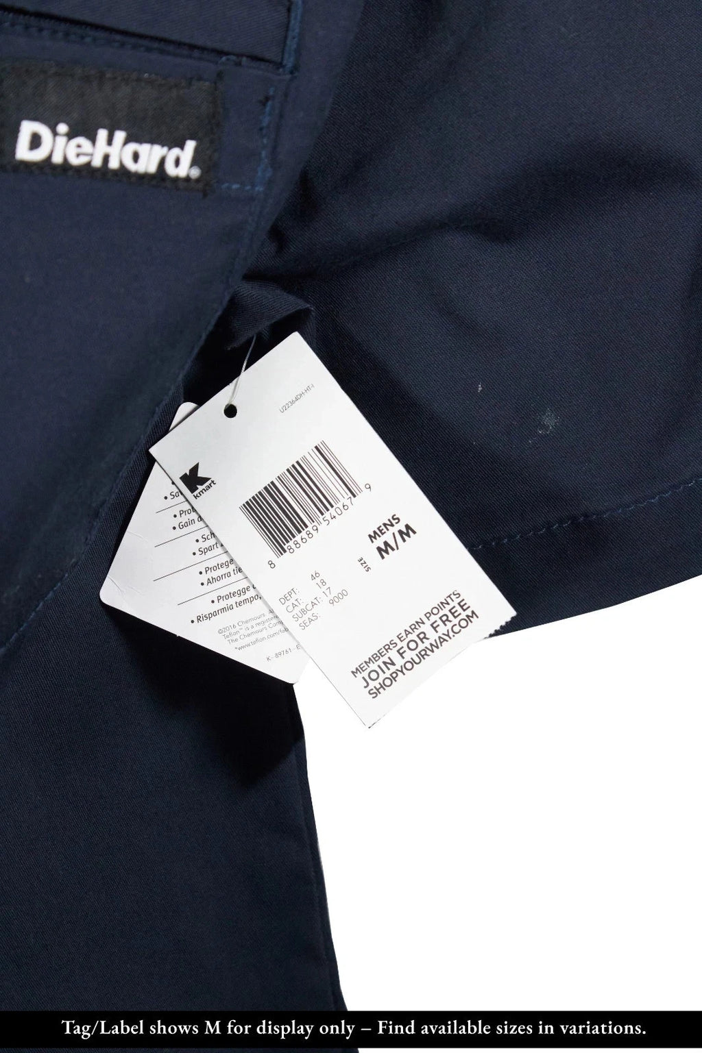 DieHard Men's Navy Blazer Shirt Work Twill Resists Short Sleeve - 2 PACK