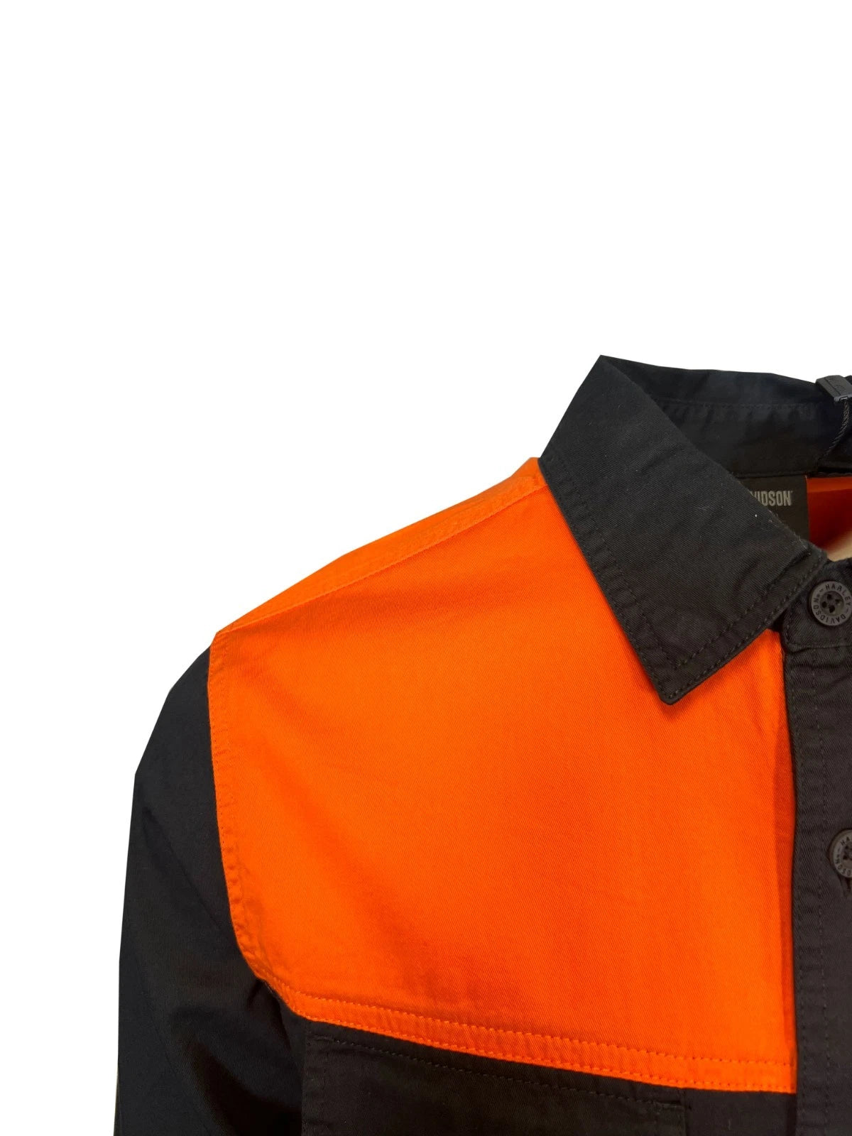HD Brand Men's Black & Orange Shirt Stacked Bar & Shield L/S (357)