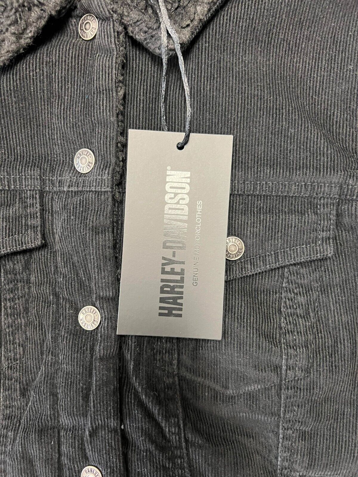 HD Branded Women's Black Jacket Sherpa Lined Corduroy Casual (S24)