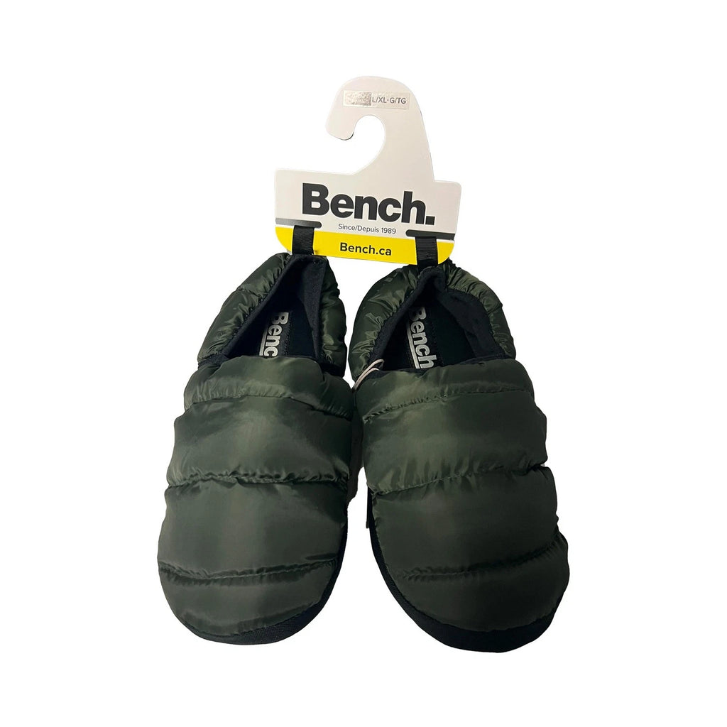 Bench Men's Dark Olive Puffer Slippers with Rubber Sole FiberFill (S02)