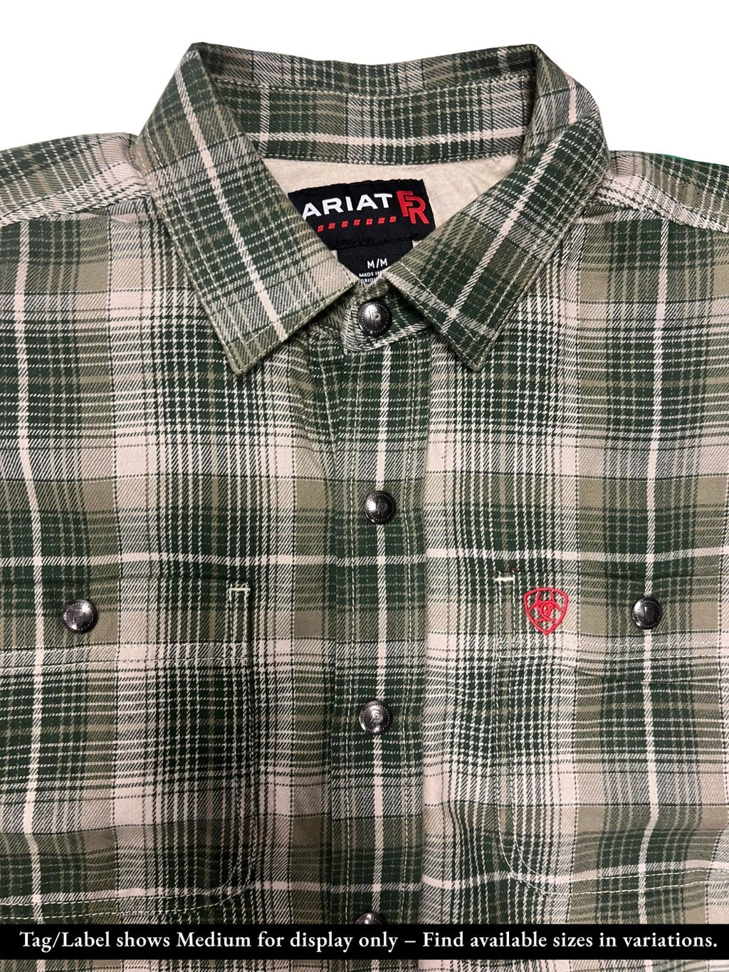 Ariat FR Men's Green Plaid Shirt Monument Jacket Long Sleeve (S59)