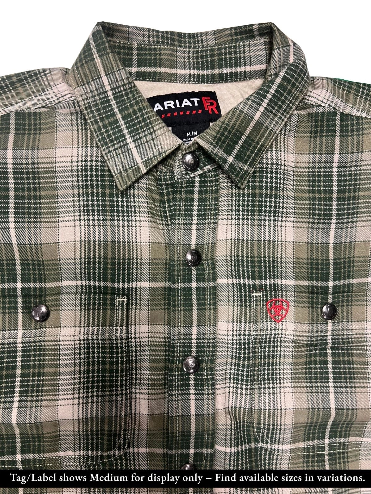 Ariat FR Men's Green Plaid Shirt Monument Jacket Long Sleeve (S59)