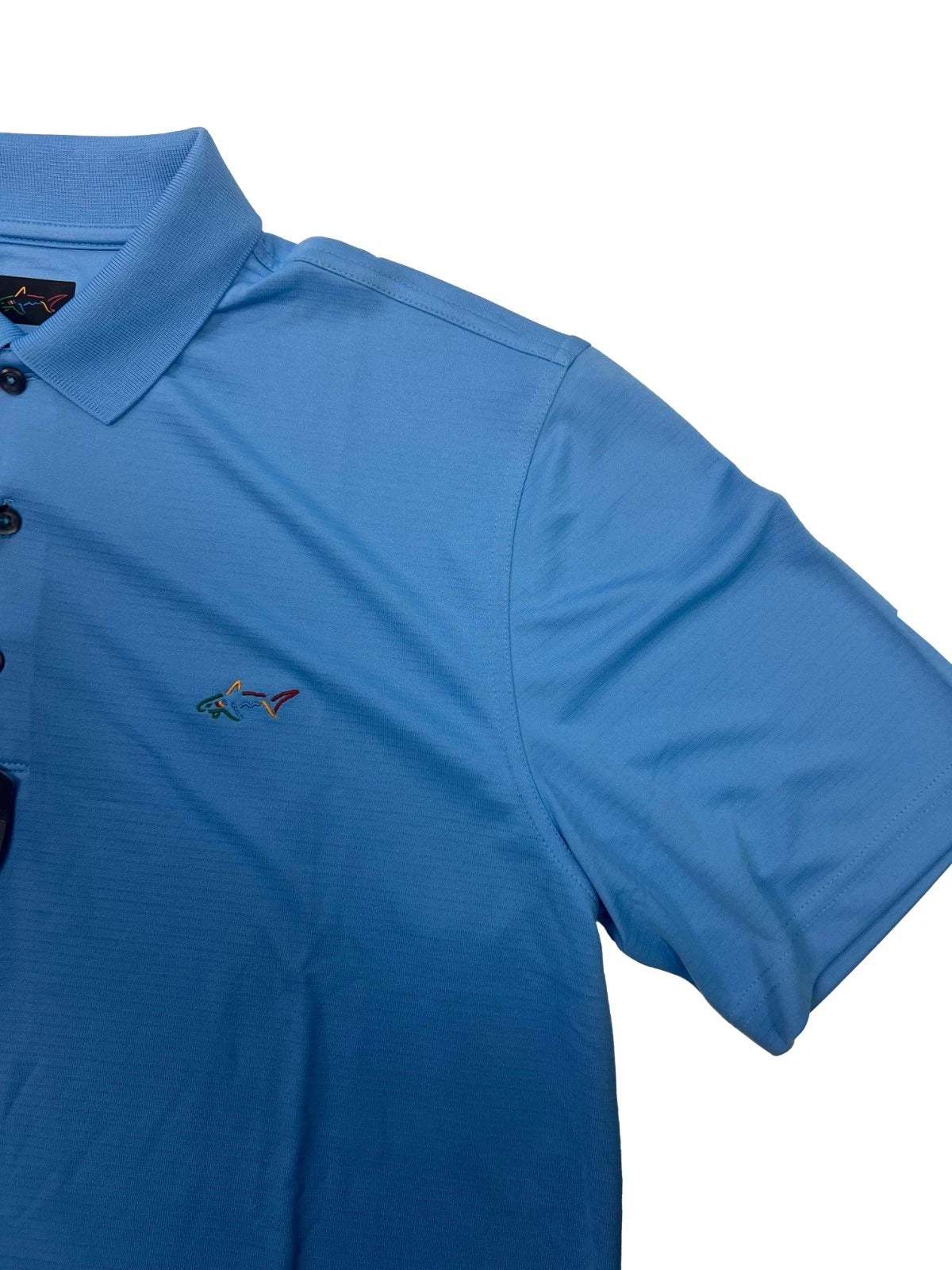 Greg Norman Men's Blue T-Shirt - Polo Play Dry UPF Performance Fabric S/S (S17)