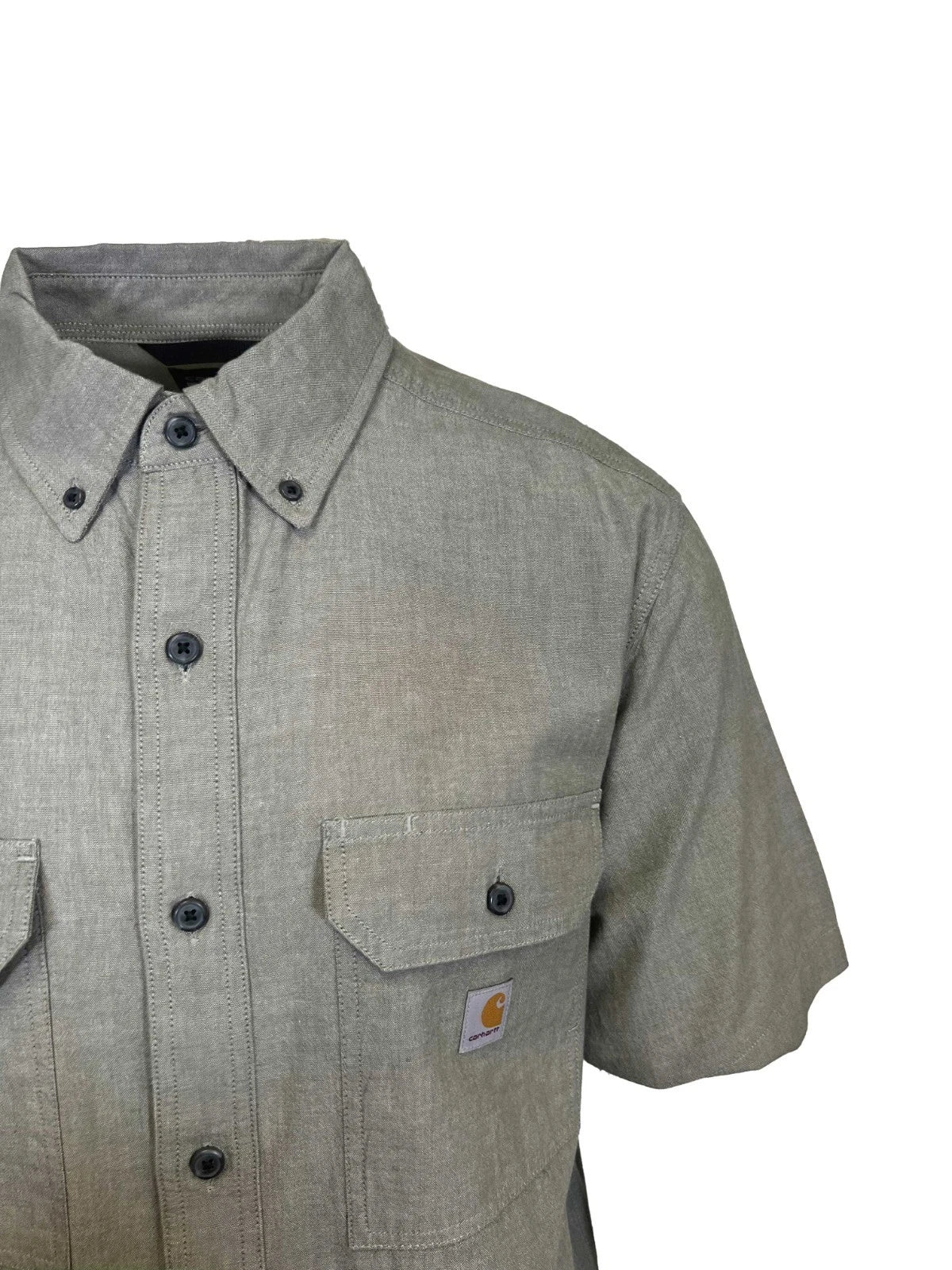 Carhartt Men's Dusty Olive Chambray Shirt Loose Fit Midweight S/S (354)