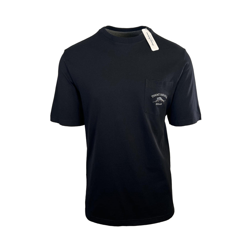 Tommy Bahama Men's Black T-Shirt Relax Crew Neck Bali Skyline Tee (S21)