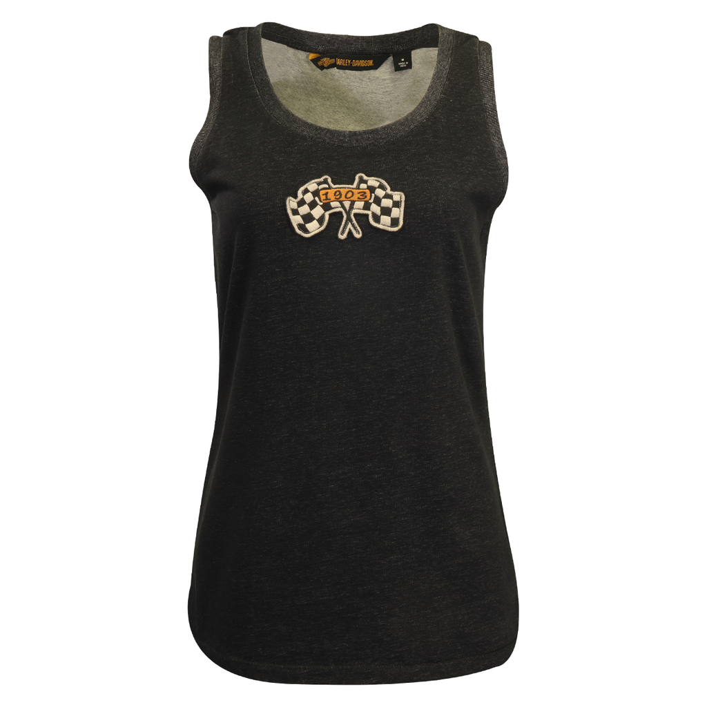 HD Branded Women's Tank Top Heather Charcoal 1903 Flags National Champions (SC-G5)