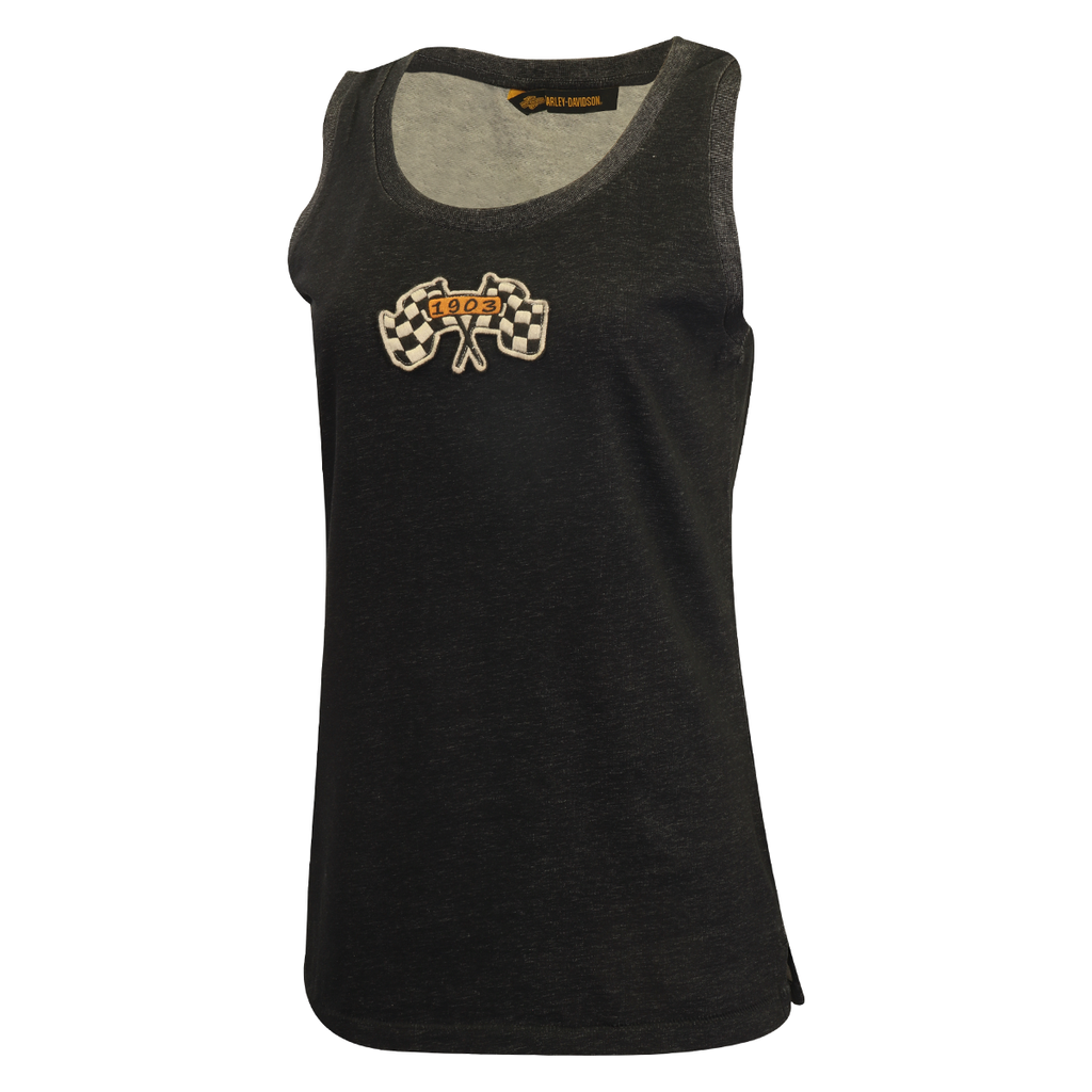HD Branded Women's Tank Top Heather Charcoal 1903 Flags National Champions (SC-G5)