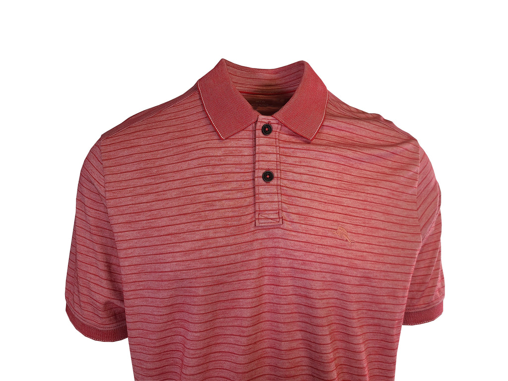 Tommy Bahama Men's DK Havana Pink Striped Performance Polo T-Shirt S/S (S07)