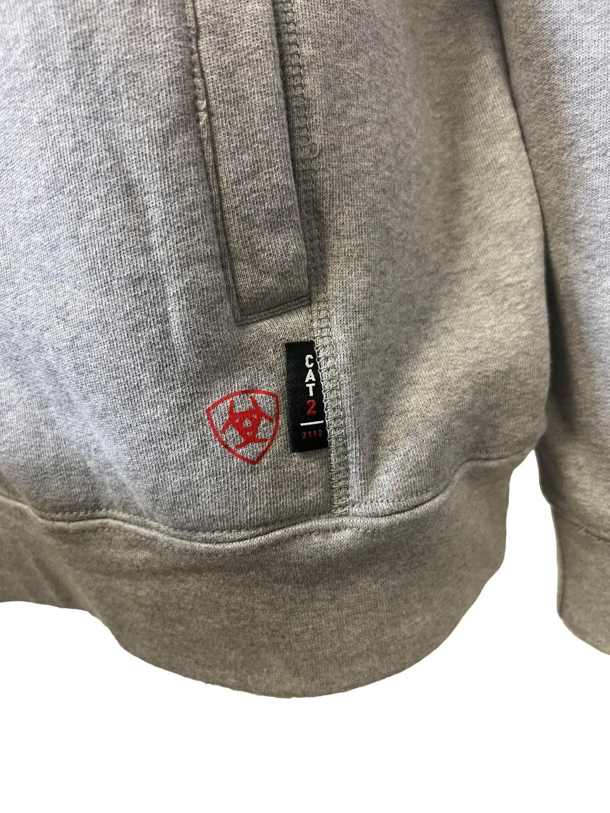 Ariat FR Men's Silver Fox Heather Pullover Hoodie Long Sleeve (S71)