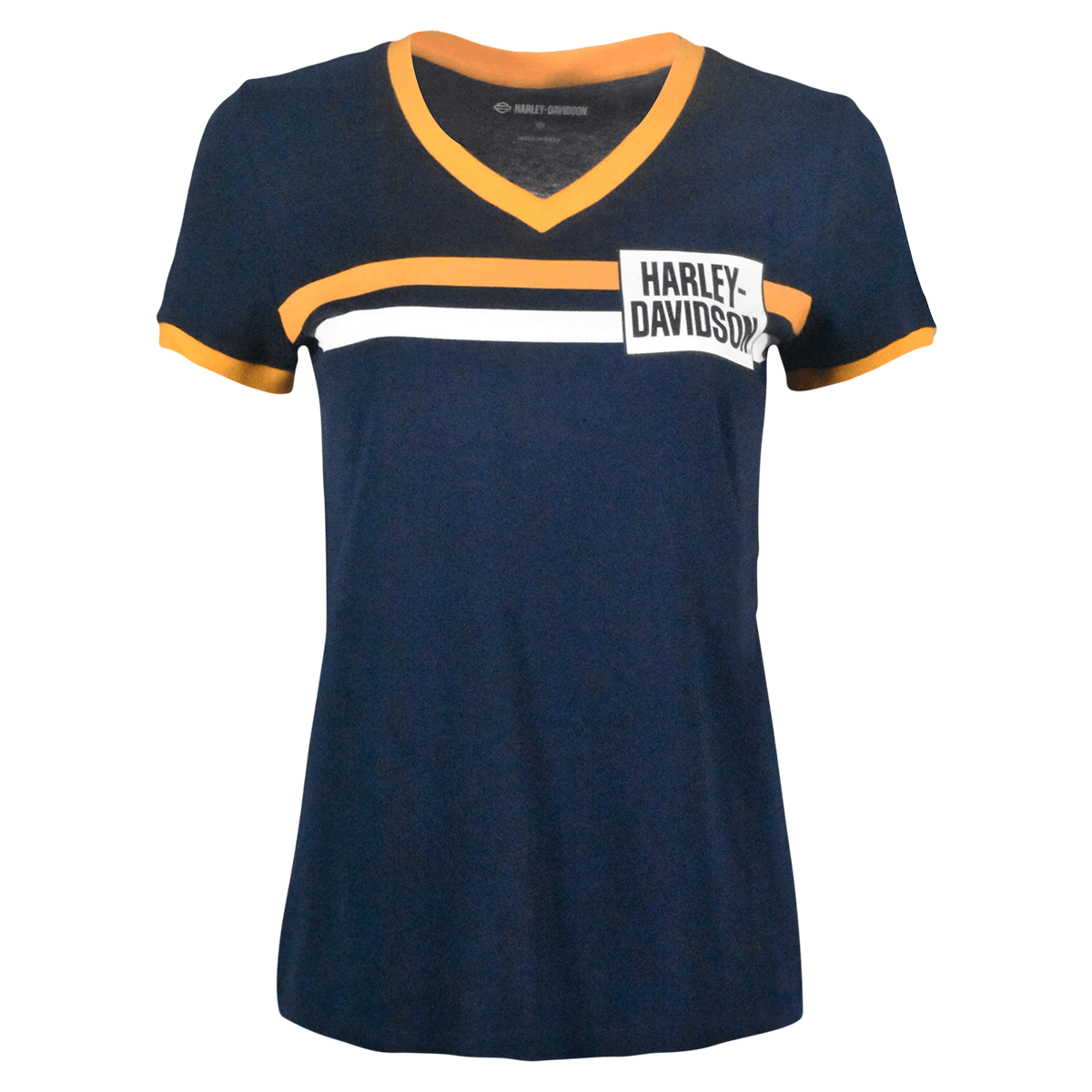 HD Branded Women's T-Shirt Essential V-Neck Ringer Short Sleeve (S03)